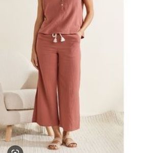 UpWest Burnt Orange Wide Leg High Waisted Pants XS